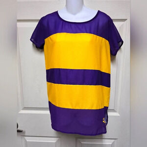 Emerson Street Woman's LSU Tiger Sheer Blouse Sz Small
